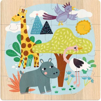 Vilac Fa puzzle - Világ állatai - JátékManufaktúra