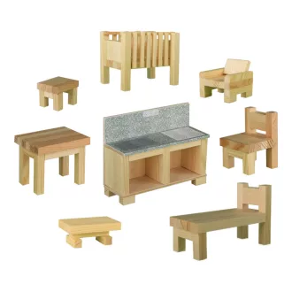 Walachia - Ragasztható fa makett: Bútorok - JátékManufaktúra