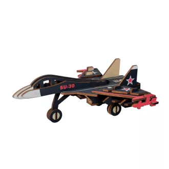 Woodcraft Drevené 3D puzzle Bojové lietadlo SU30