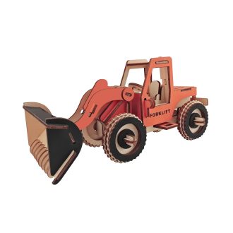 Woodcraft Drevené 3D puzzle oranžový Bager