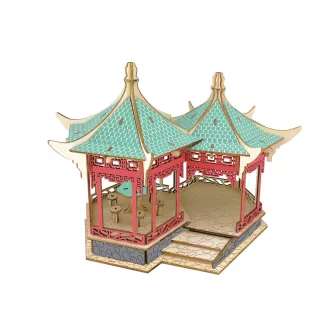   Woodcraft Drevené 3D puzzle slávnej budovy Yueyang Tower vo farbe