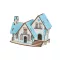 Woodcraft Drevené 3D puzzle Modrý dom