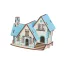 Woodcraft Drevené 3D puzzle Modrý dom