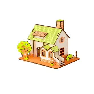Woodcraft Drevené 3D puzzle Zelený dom