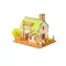 Woodcraft Drevené 3D puzzle Zelený dom