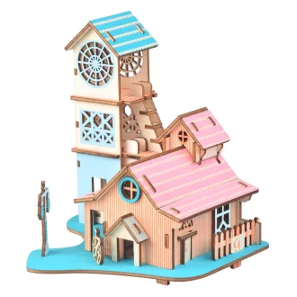 Woodcraft Drevené 3D puzzle Vila pri rieke