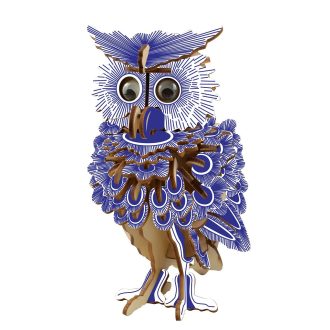 Woodcraft Drevené 3D puzzle Sova farebná