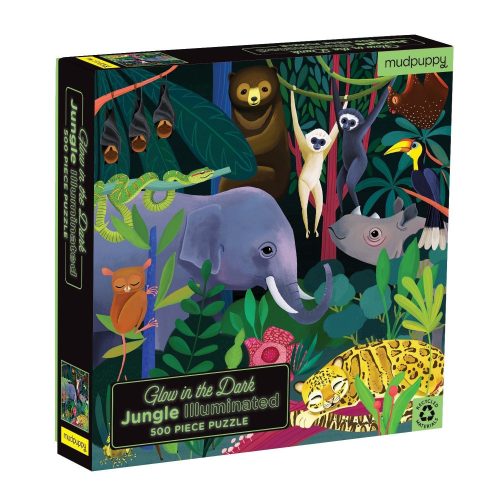 Muddpuppy Dzsungel - Sötétben világító puzzle 500 db-os