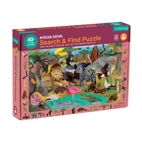 Muddpuppy Szafari - Böngésző puzzle 64 db-os