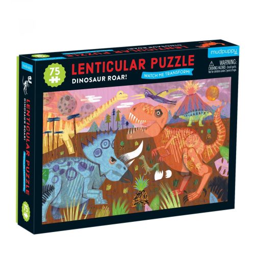 Muddpuppy Dinoszaurusz - Lentikuláris puzzle 75 db-os