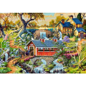 Wooden City fából készült puzzle Vidéki út